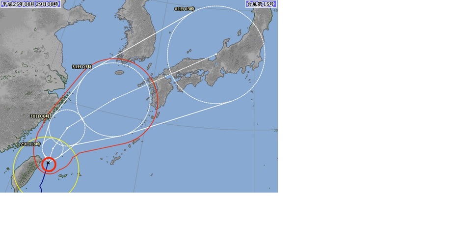 磯ノ浦に台風のうねりが入ってくる 台風情報や天気図の見方